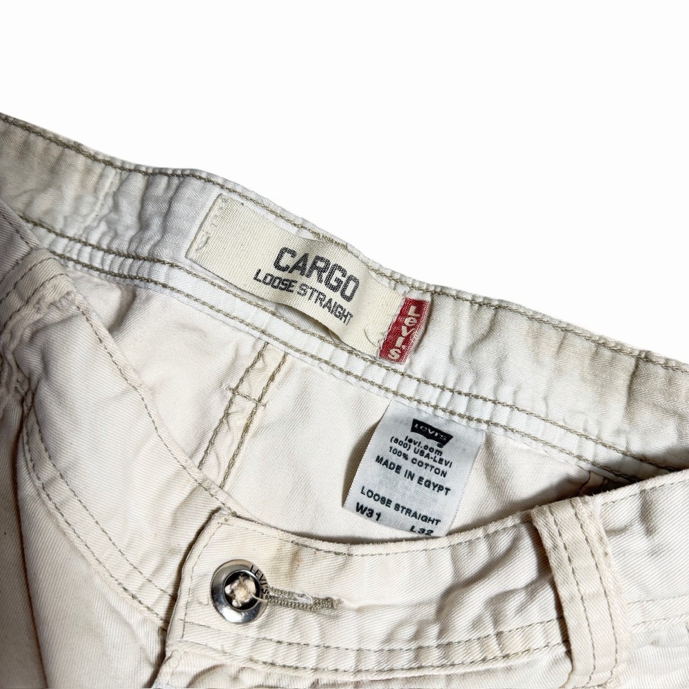 Levi's Cargo Loose Straight Pants 31x32 Paint Splatter Distressed Workwear Y2K - Picture 3 of 9